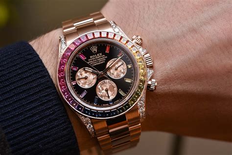 rolex daytona rainbow everose gold price